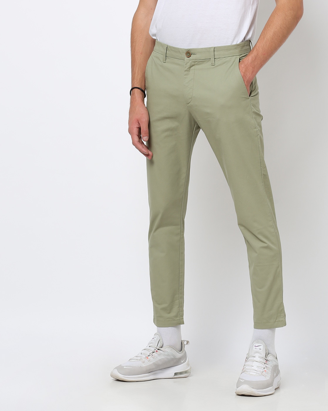 Buy Men Olive Slim Fit Textured Casual Trousers Online - 776321 | Allen  Solly