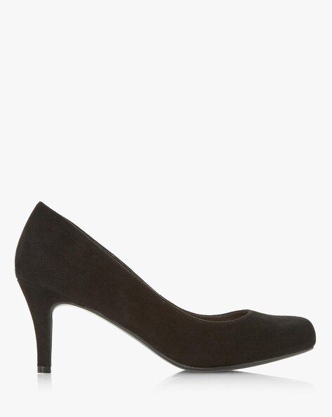 Dune black suede court shoes online