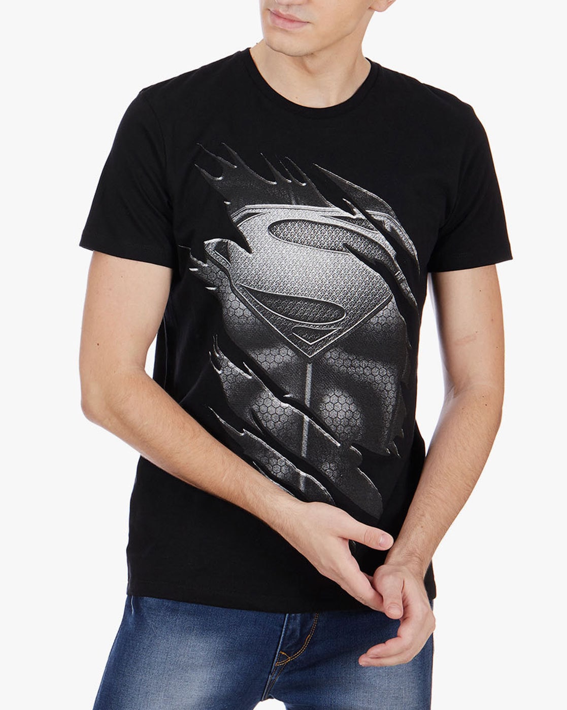 Dc Comics Superman Star-spangled Logo Boy's Red T-shirt-Small - ShopStyle
