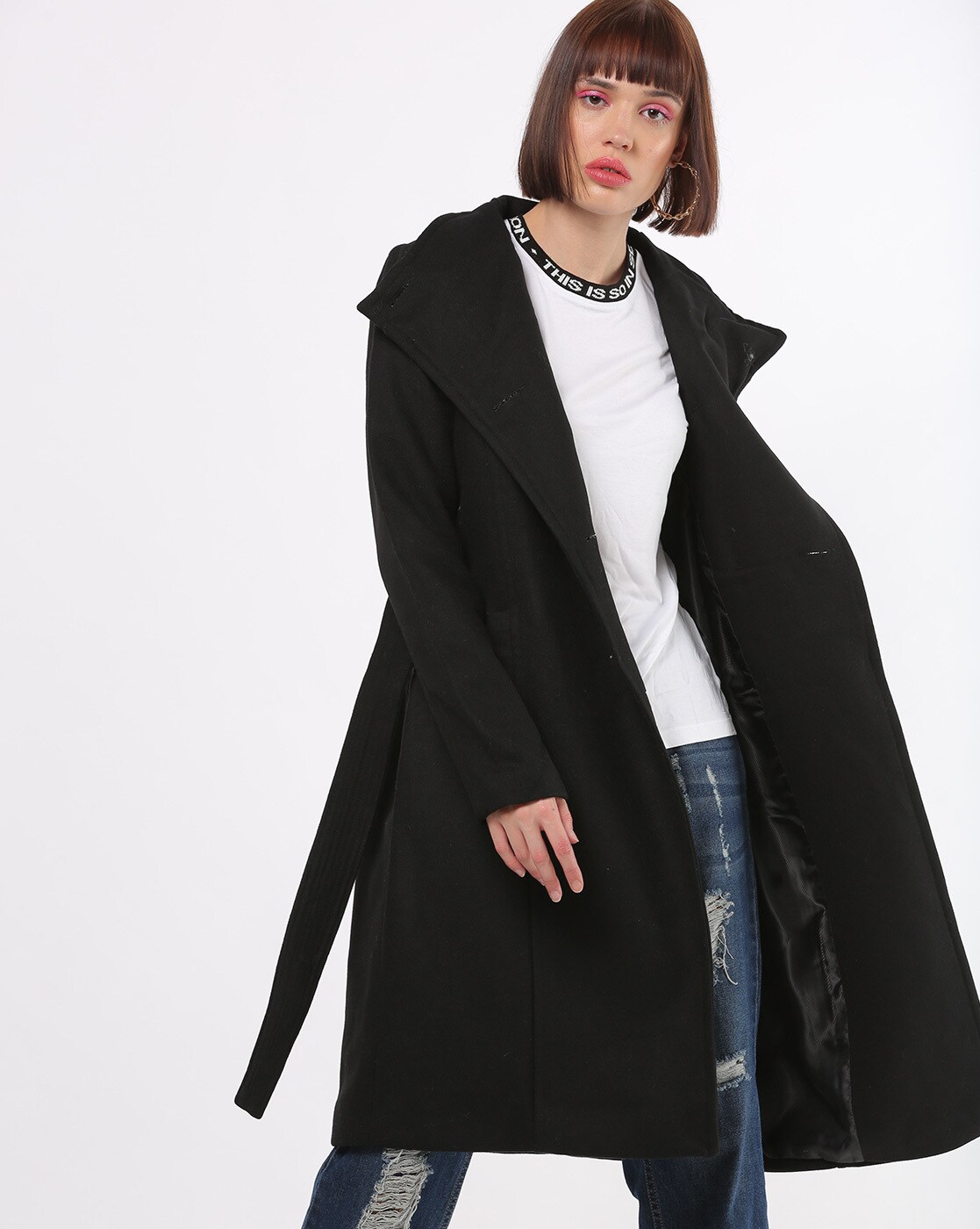 Vero Moda Heavy Pea Coat black business style Fashion Coats Pilot Coats 