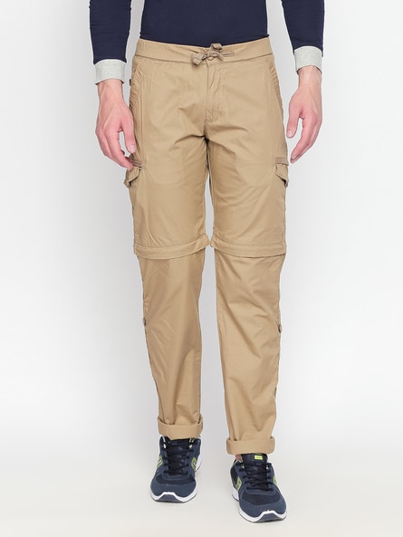 Buy Beevee Men Beige Regular Fit Solid Regular Trousers - Trousers for Men  6143738 | Myntra