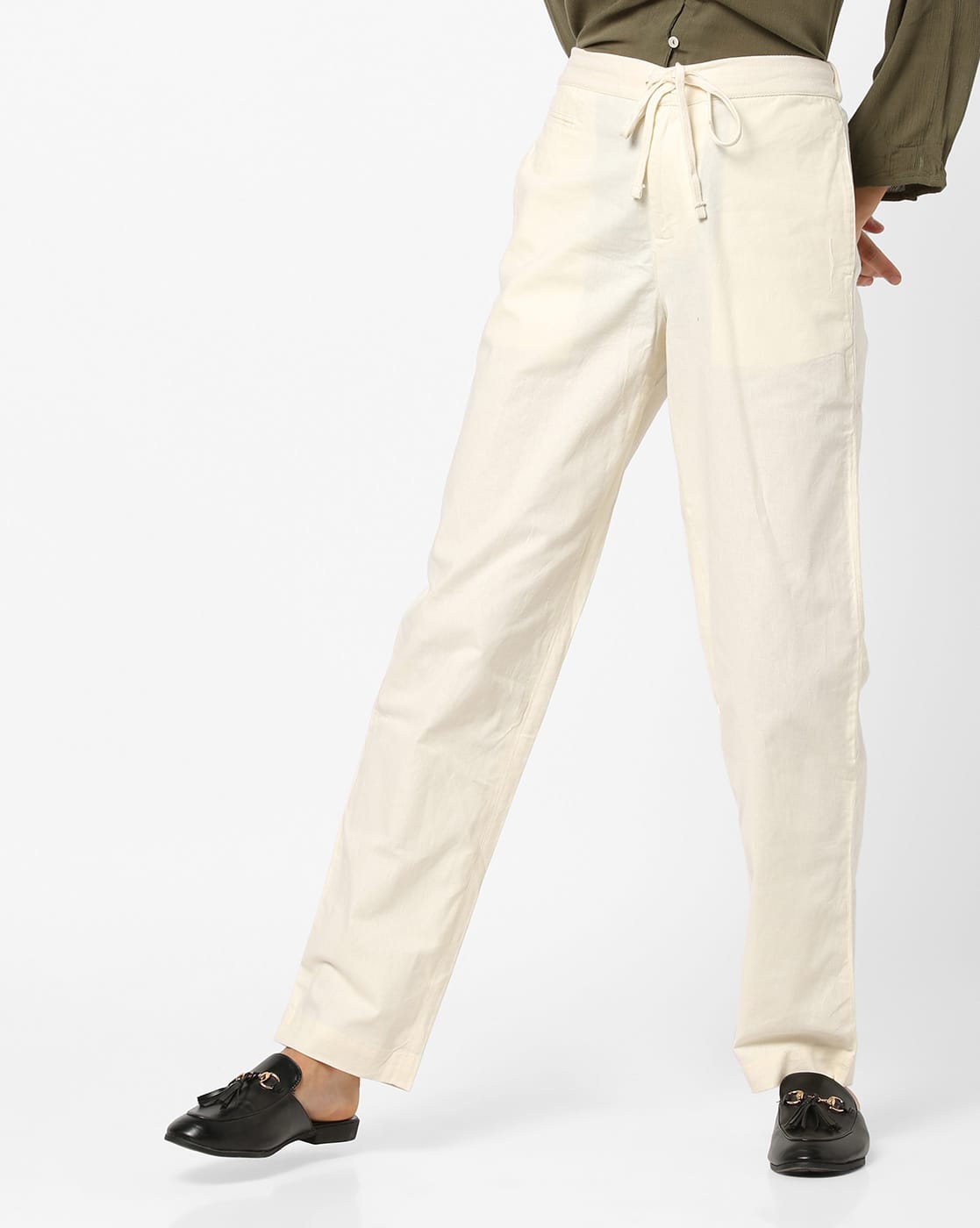 womens off white trousers