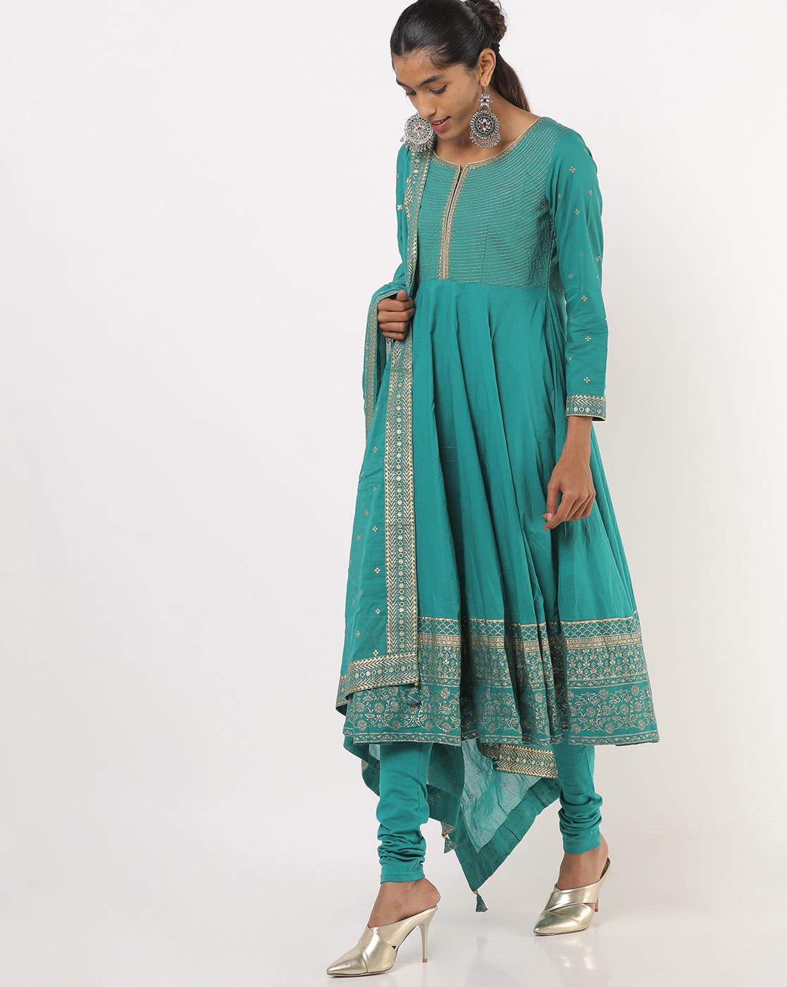 Biba green clearance anarkali