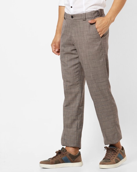 Bootcut Check Trousers - Sand Beige/Brown Check | Filippa K