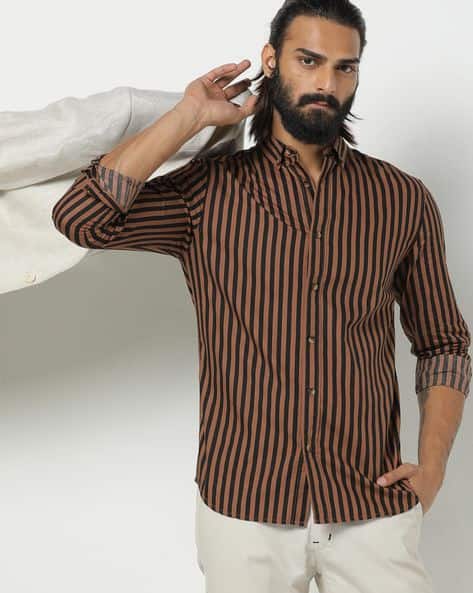 mens brown shirt outfit