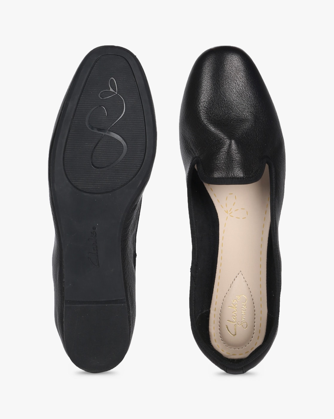 Clarks Black Leather ladies shoes/flats/pumps 5.5/39-6.5/40 Е Wider fit BNWB