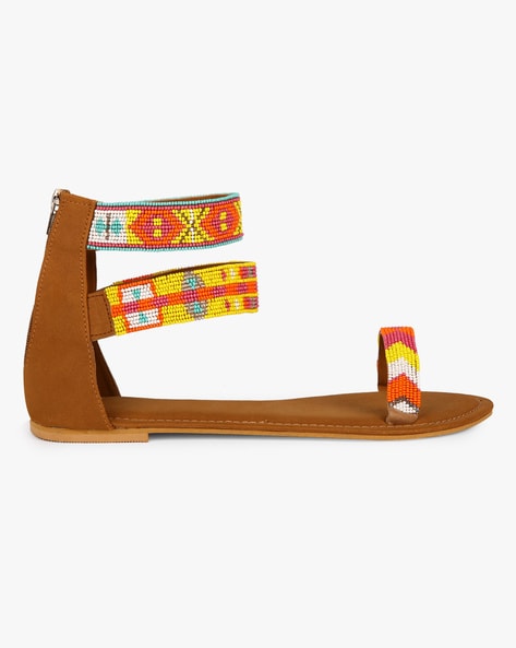 Beaded Thong Sandals - White – Zai & Ami Designs
