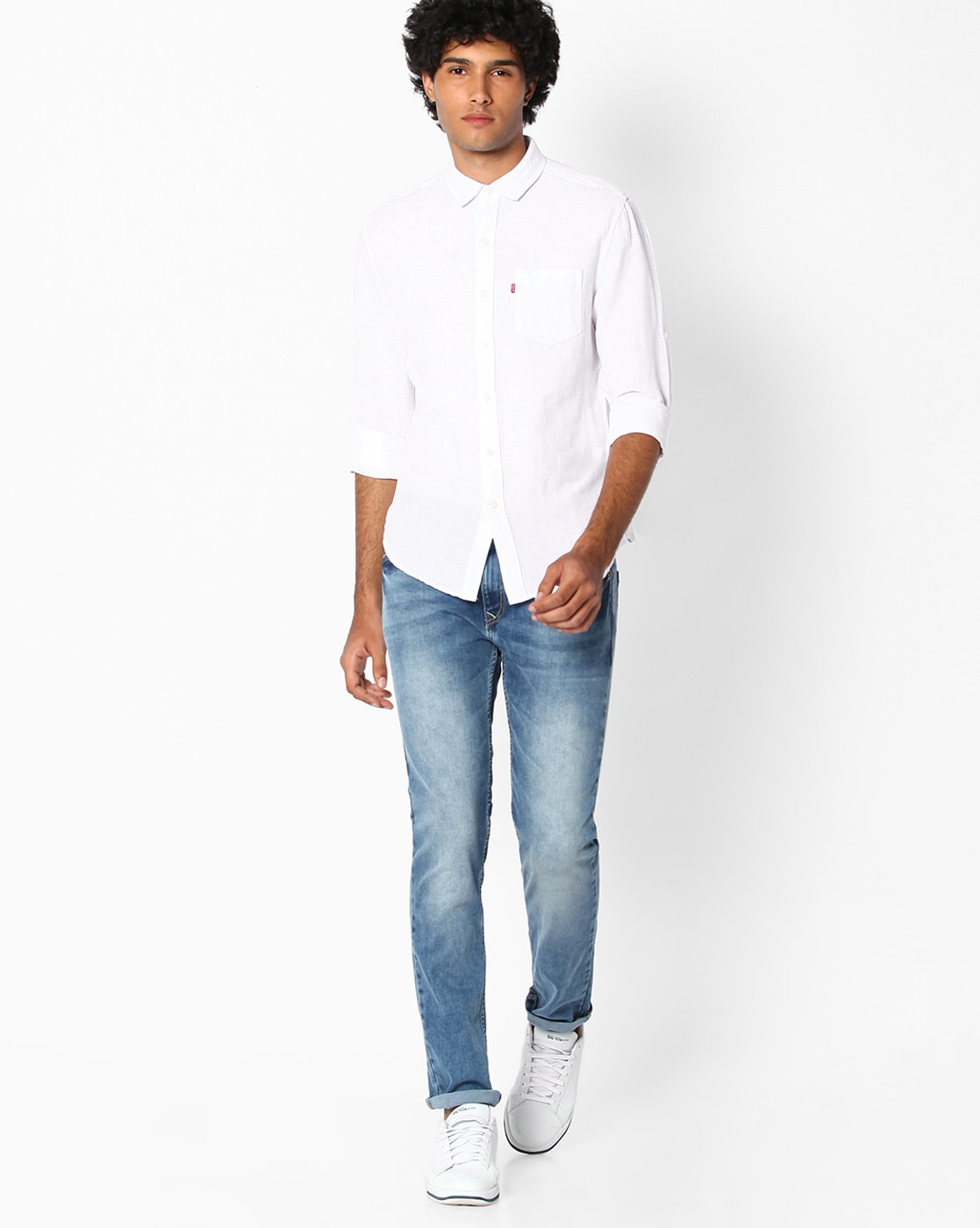 levis white linen shirt