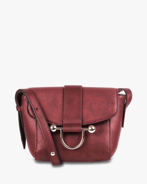 burgundy sling bag