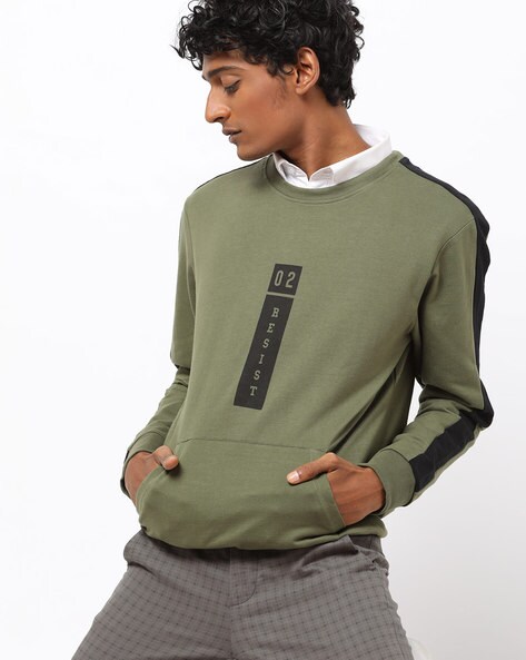 mens olive green sweatshirt