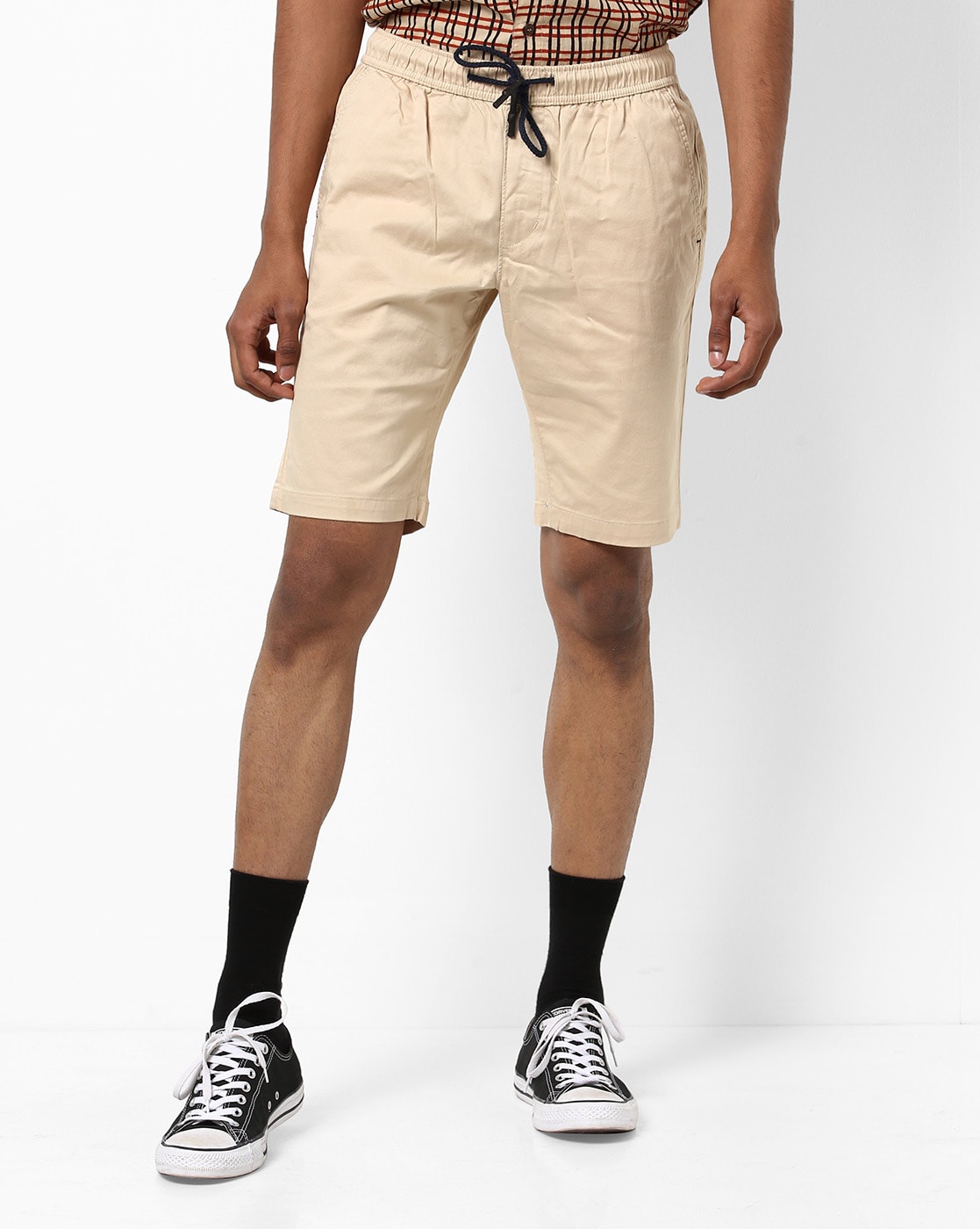 slim fit cotton shorts