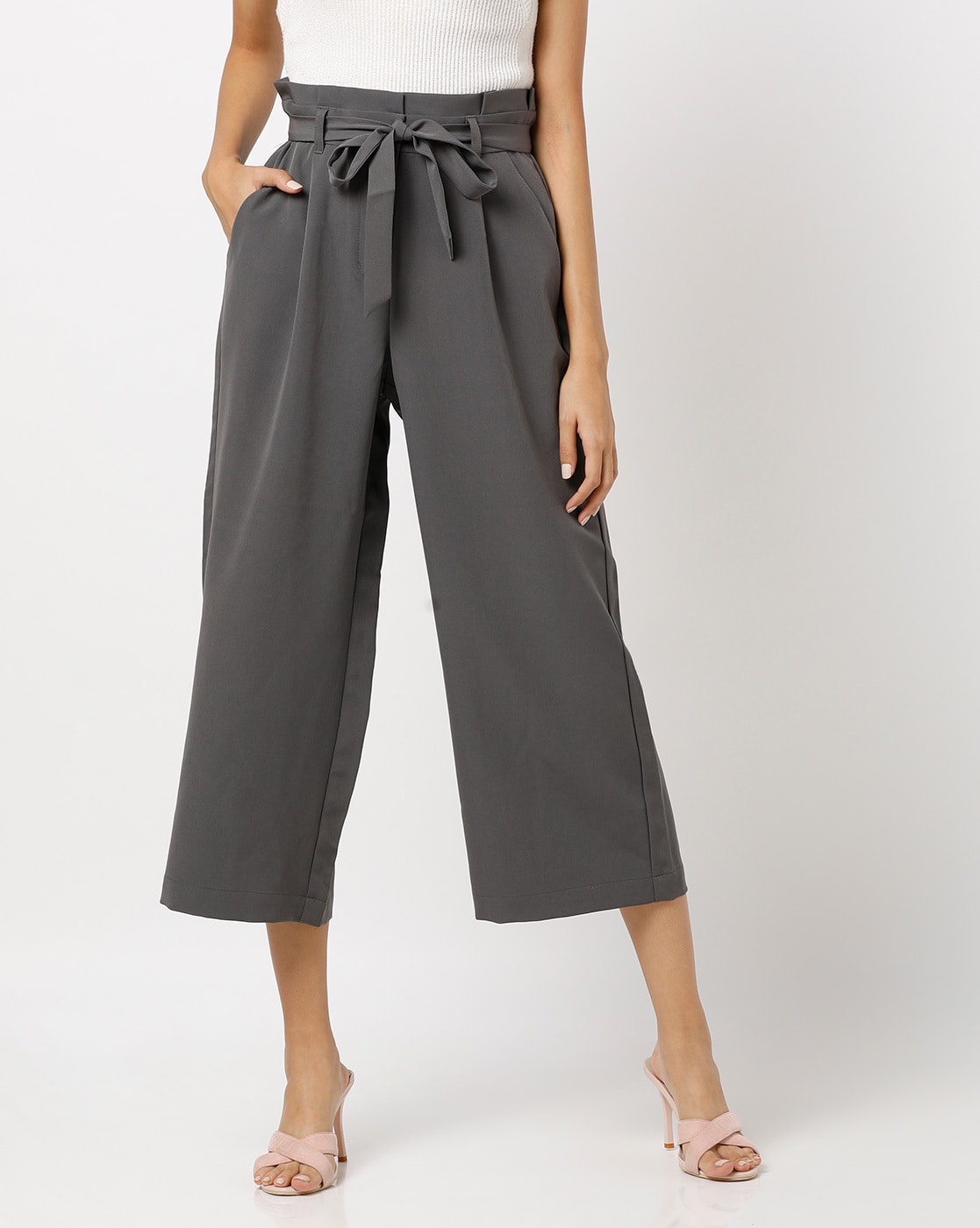HM Paper Bag Trousers in Gray  Lyst