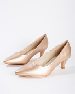 Buy Gold Heeled Shoes for Women by 