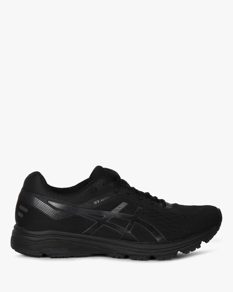 asics black sports shoes