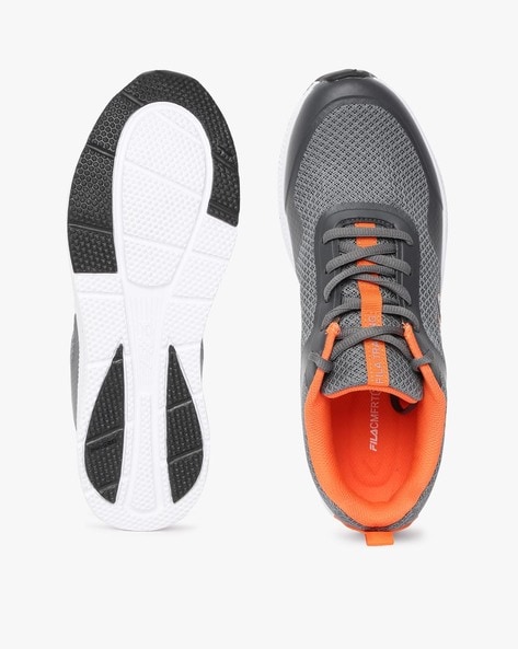 Fila grey and orange on sale shoes