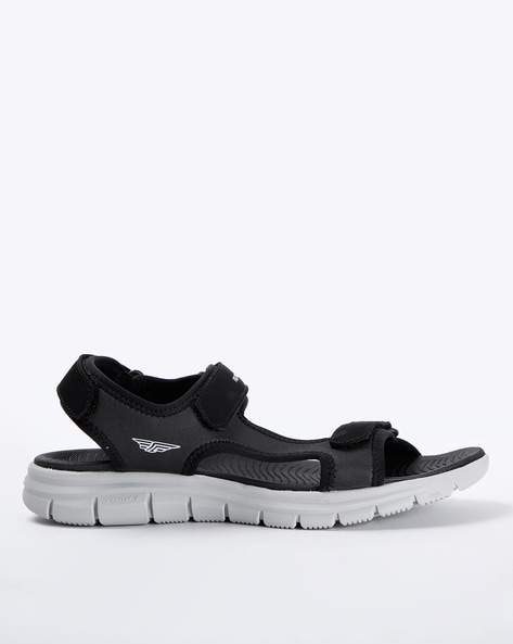 Red tape black floater sandals new arrivals