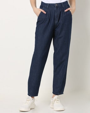 slouchy darted jeans
