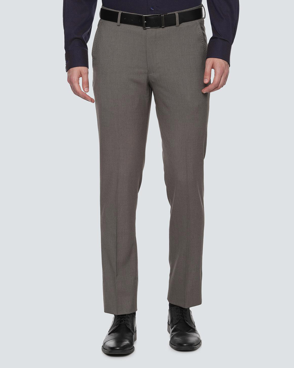 Buy Louis Philippe Permapress Men Navy Blue Slim Fit Solid Formal Trousers   Trousers for Men 8852403  Myntra