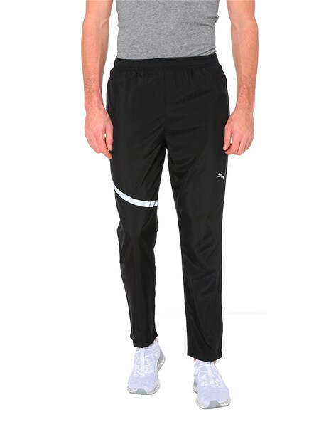 puma solid men's black track pants