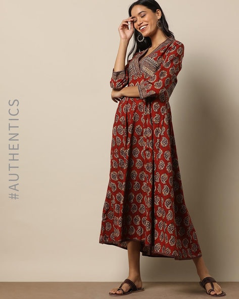 Kalamkari print dress material at whole sale price – DressesForWomen.IN