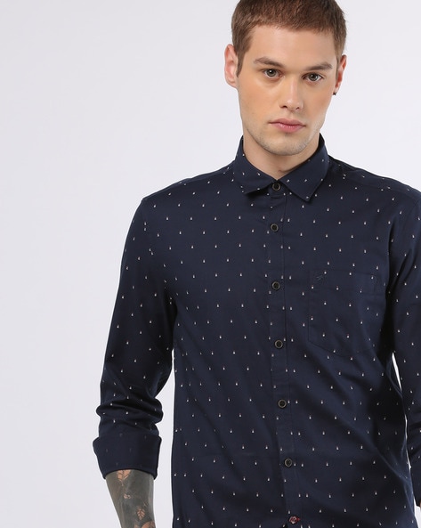 Buy Navy Blue Shirts for Men by NETPLAY Online