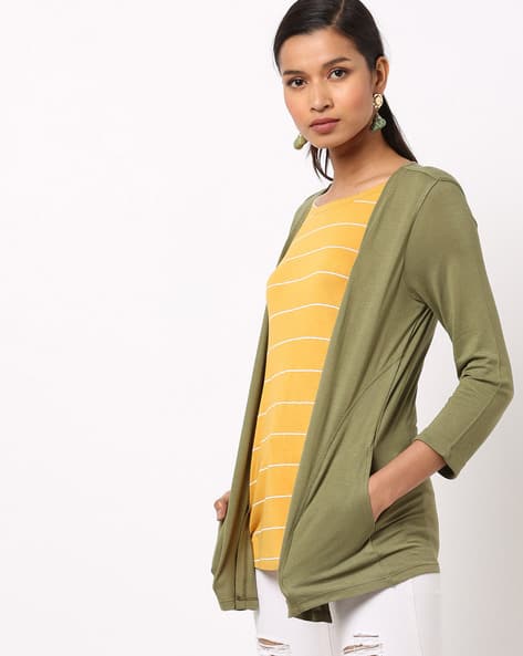 Striped Twofer Top with Insert Pockets