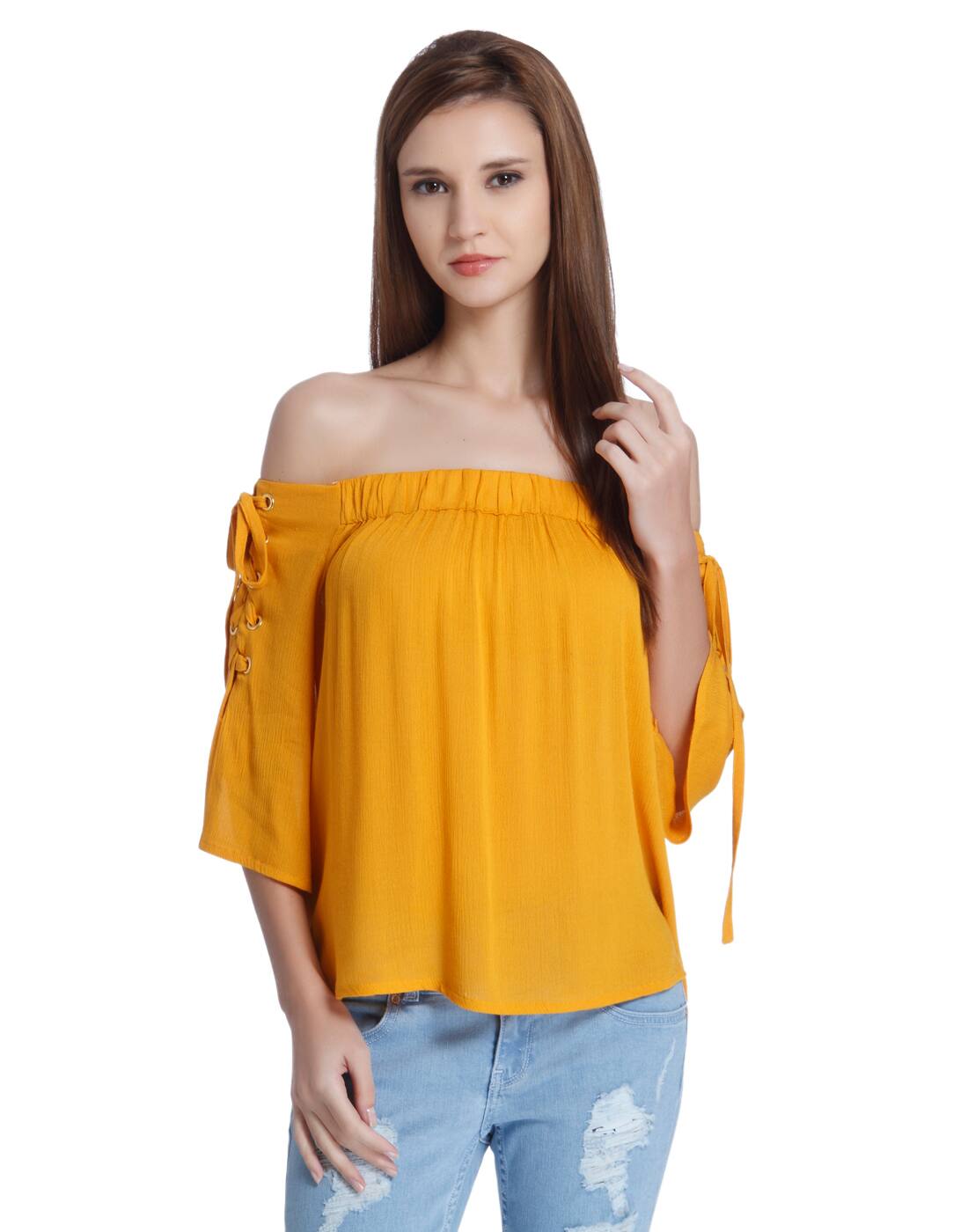 criss cross off the shoulder top