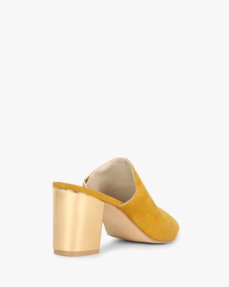 Yellow heeled online mules