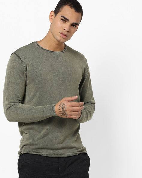 Textured Crew-Neck Pullover