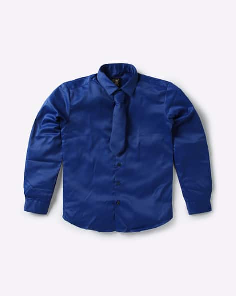 Satin Shirt with Neck Tie - Main Image
