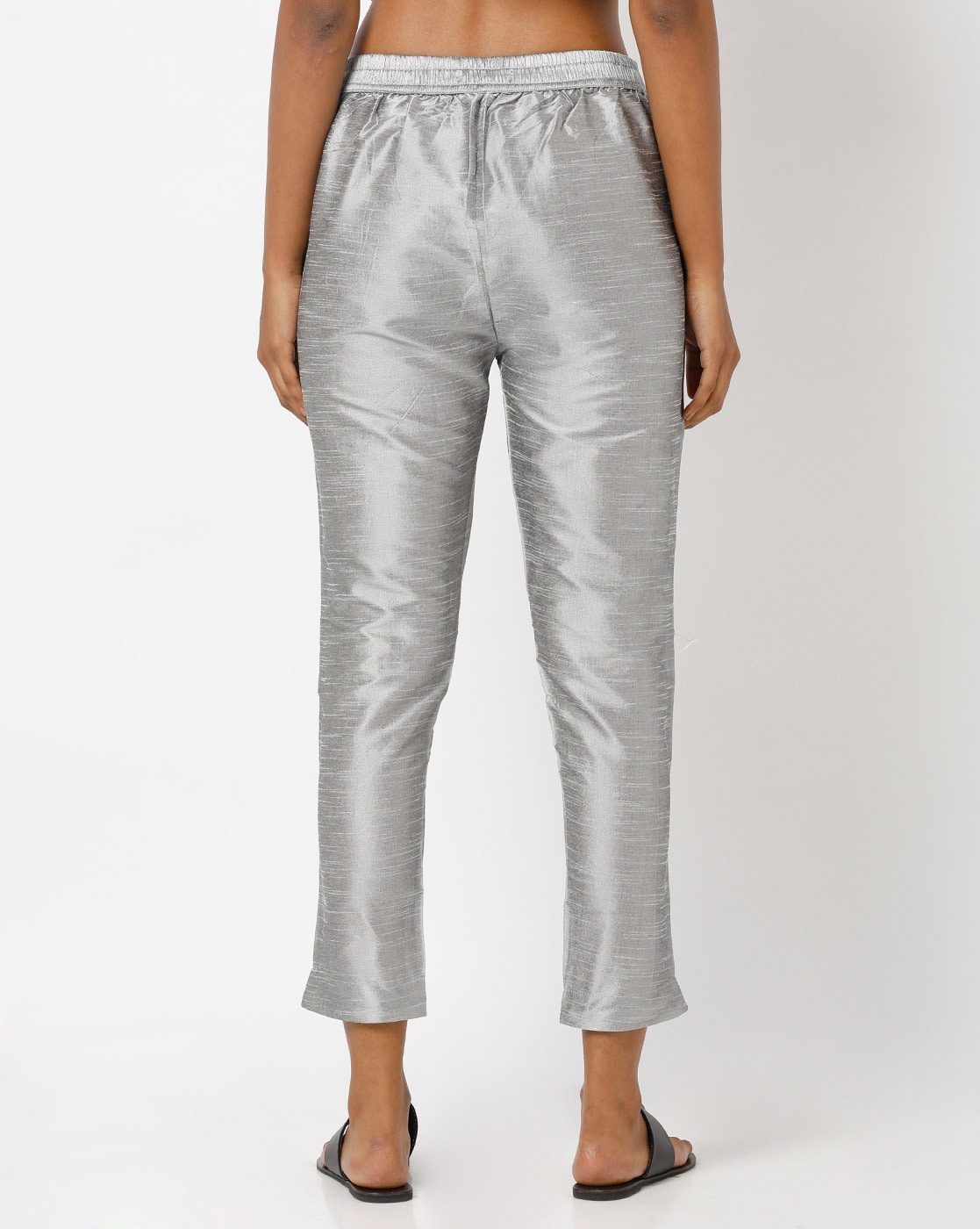 Rukaiya Grey Silk Low Crotch Pant Jumpsuit
