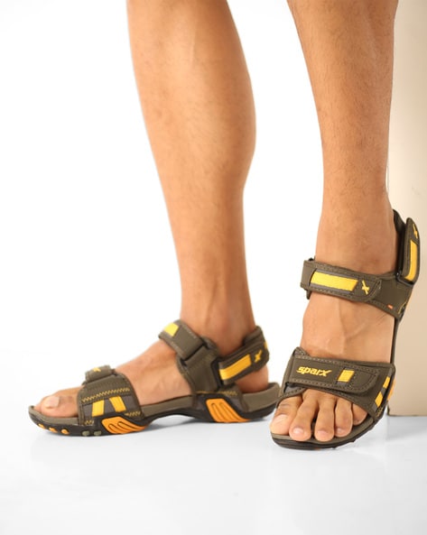 Colourblock Sandals with Velcro Closure