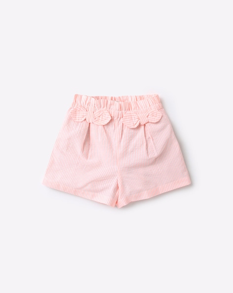 pink and white striped shorts