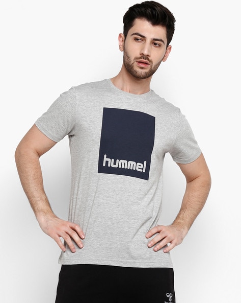 Hummel Tshirts Melange by Men for Buy Online Grey