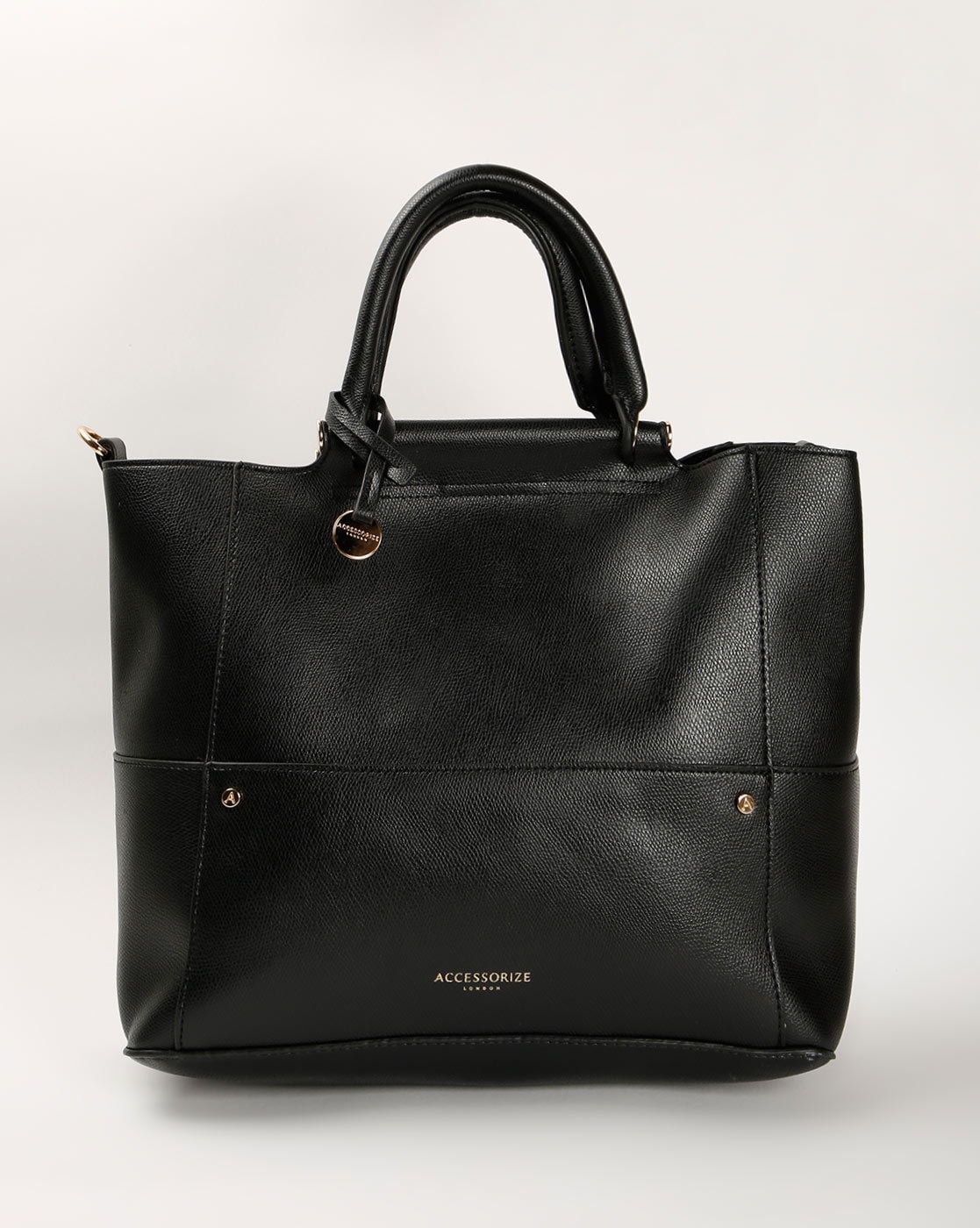 accessorize black tote bag