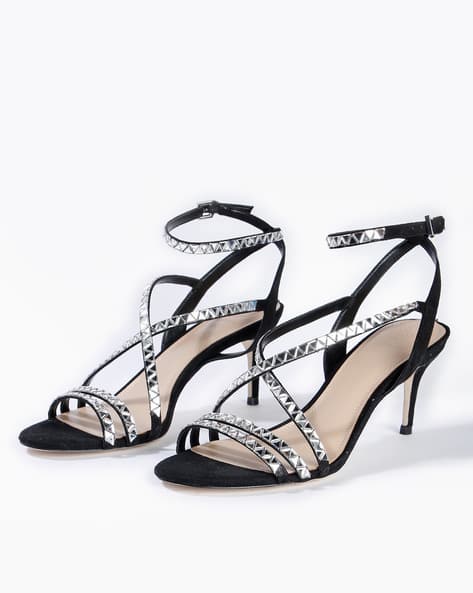 guess black sandal heels