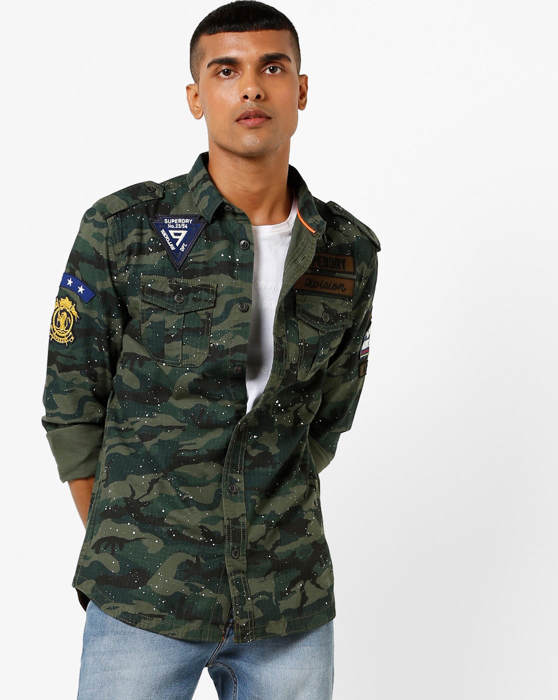 Army Tropics Regular Fit Shirt with Flap Pockets