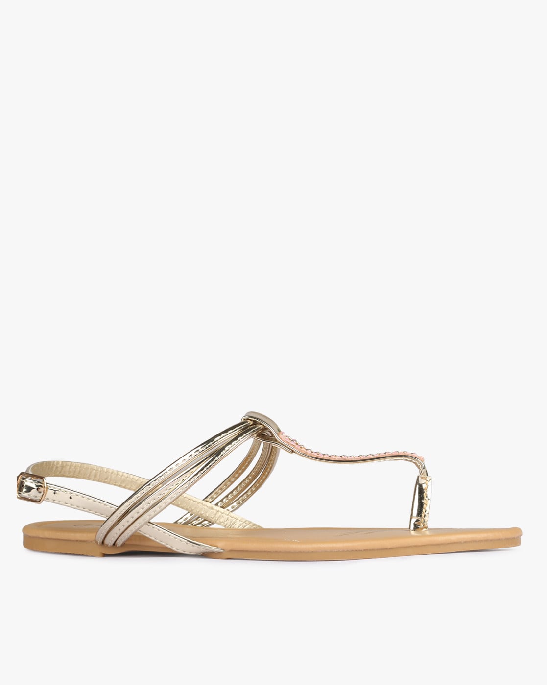 Buy Gold Flat Sandals for Women by HI 