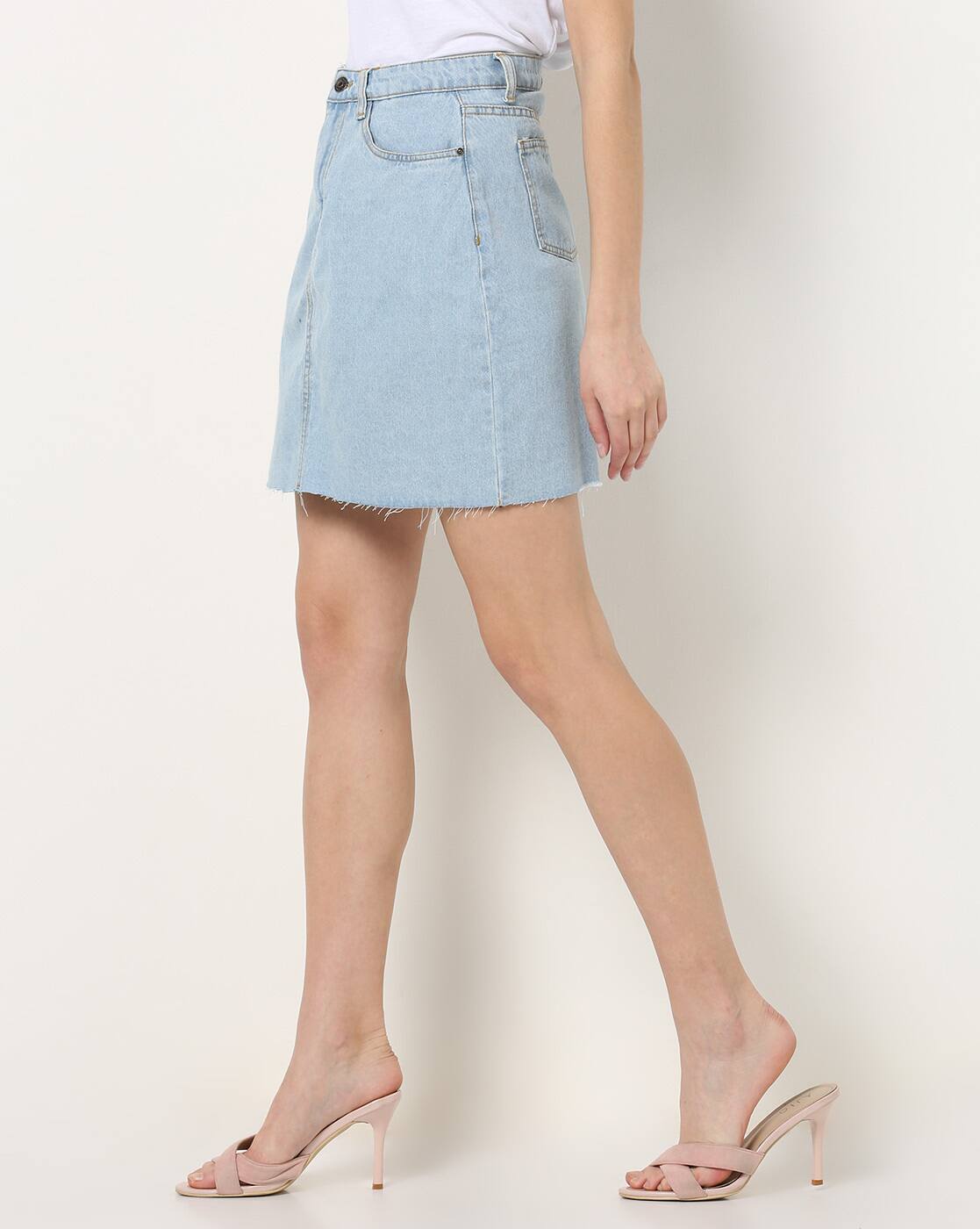 Buy Ice Blue Skirts for Women by AJIO 