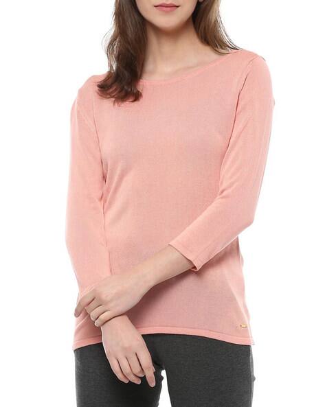 ALLEN SOLLY Regular Fit 3/4th Sleeves Casual Top