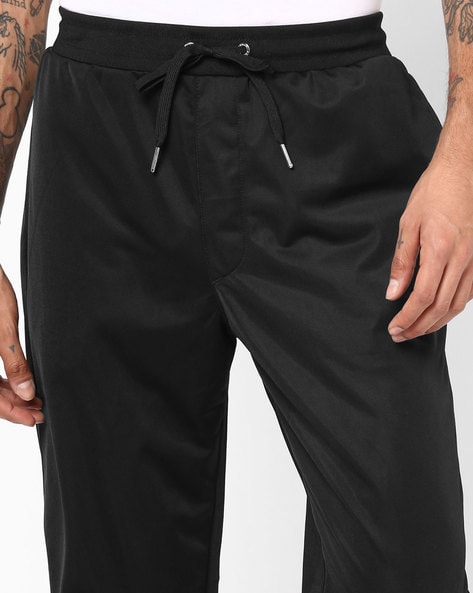 Textured Mid-Rise Jogger Pants with Drawstring Waistband