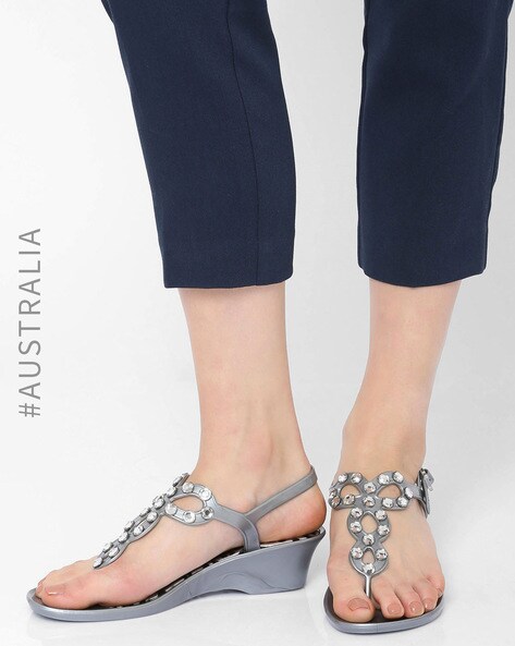 Leopard Masquerade Embellished Jelly Sandals