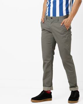 Mid-Rise Flat-Front Trousers