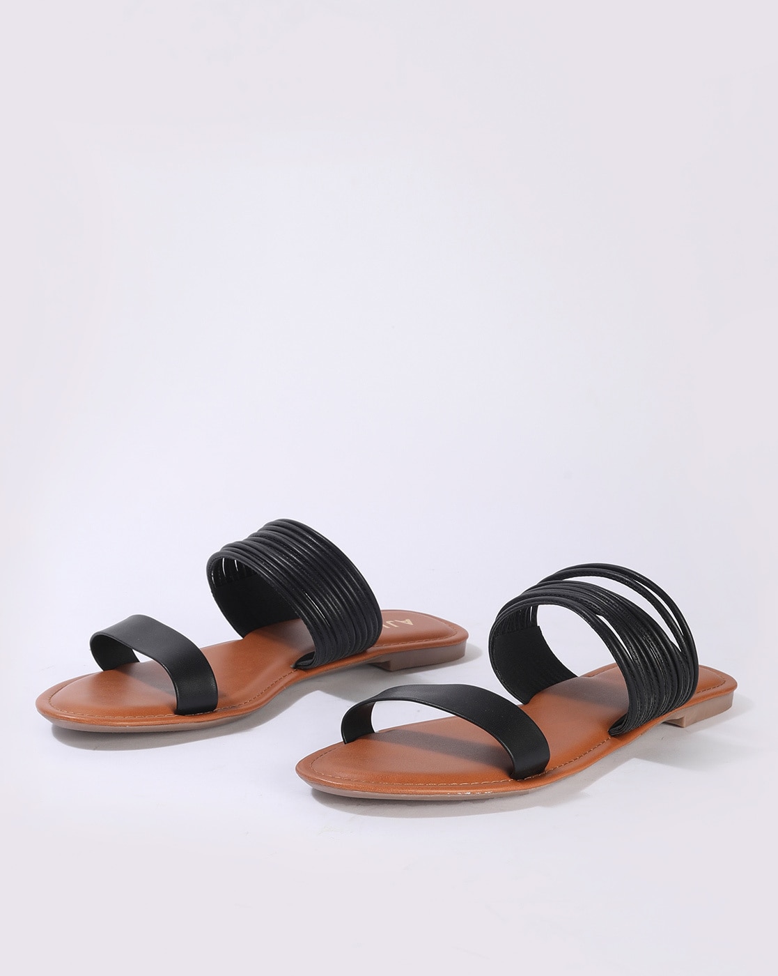 Buy Black Flat Sandals for Women by Truffle collection Online | Ajio.com