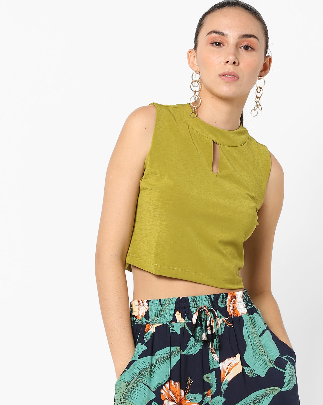 lime green high neck top