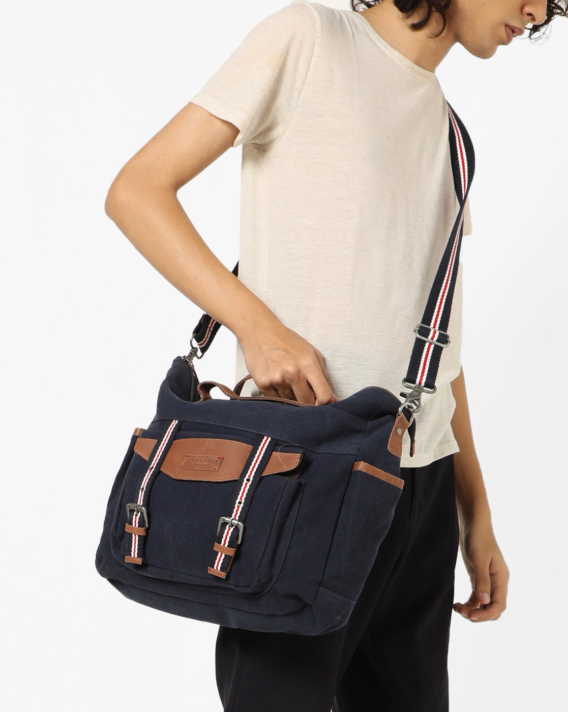Buy US Polo Assn Men Blue  White Colourblocked Backpack  Backpacks for  Men 8026539  Myntra