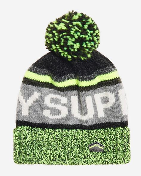 superdry green bobble hat