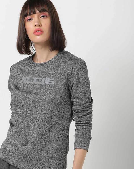 heathered crew neck sweatshirt