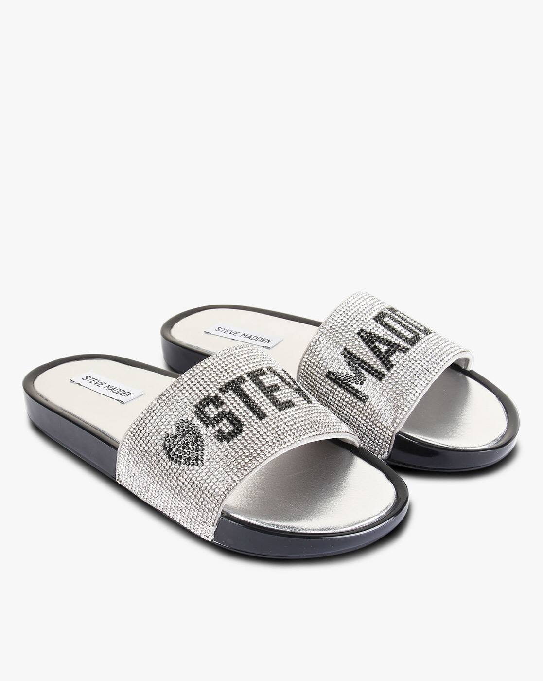 steve madden silver flat sandals