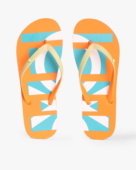 womens orange flip flops